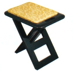 【携帯用椅子】おともにいーす　黒塗レザー製