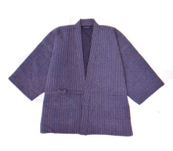 刺子織作務衣式袢天　紺